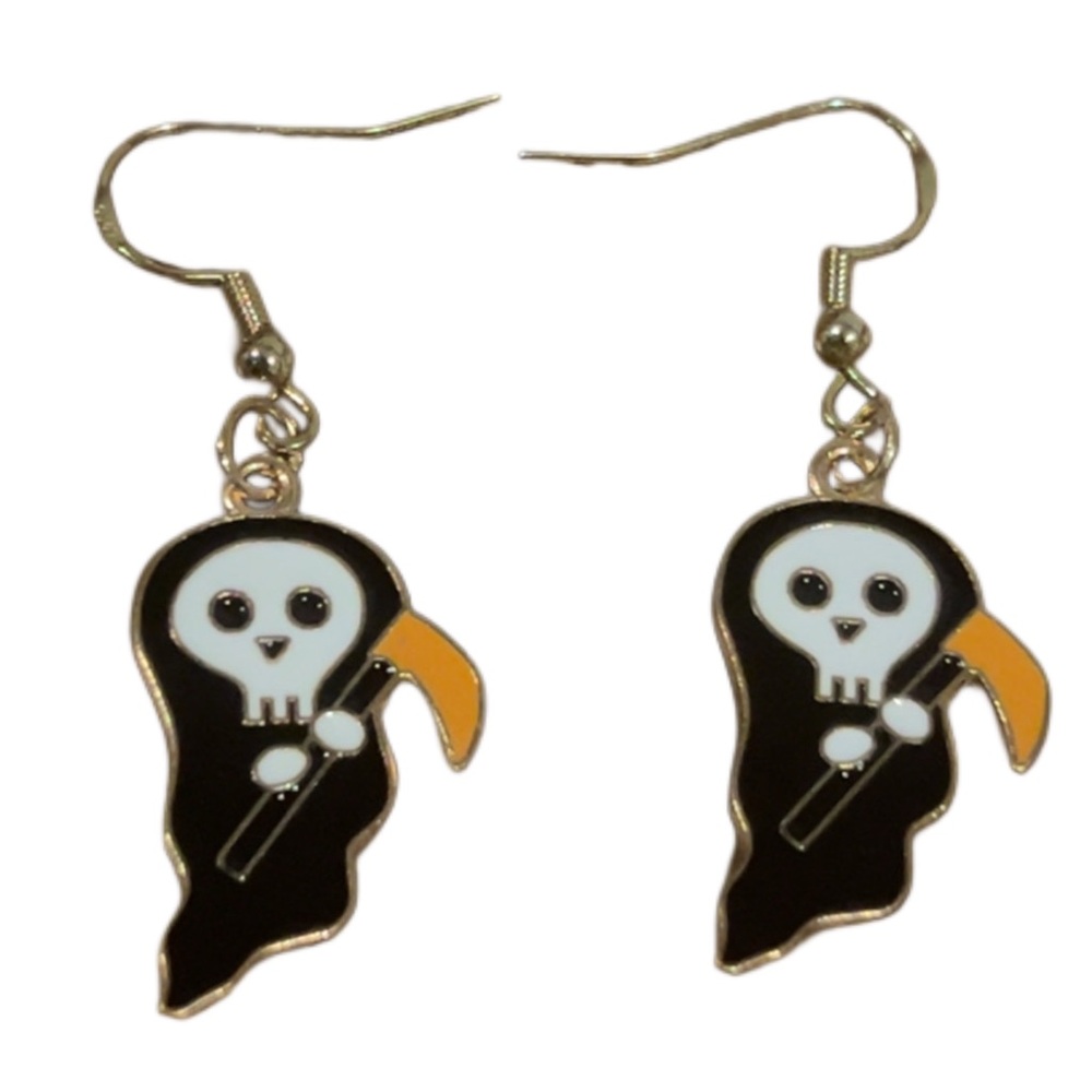 🔴Handmade Grim Reaper Earrings